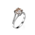 thumbnail image 3 of Natural peach/pink 2.20 CT VS Morganite Ring with Diamonds White Gold 14K Split Shank Cushion, 3 of 3