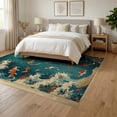 thumbnail image 3 of ODIKA 6'x9' Washable Area Rug Octopus Vintage Koi Pirate Map Tentacle Chart Ocean Cartoon Bathroom for Family Room, Living Mater Bedroom, Non-Slip, Easy Care, 3 of 7