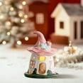 thumbnail image 6 of RuiJiao Ceramic Christmas House Night Light Ornament in White for Desktop Decor and Holiday Gifts, 6 of 8