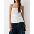 thumbnail image 2 of Gupgi Women's Tube Tops Slim Solid Color Bandeau Side Ruched Split Off Shoulder Backless Sleeveless Tops, 2 of 7