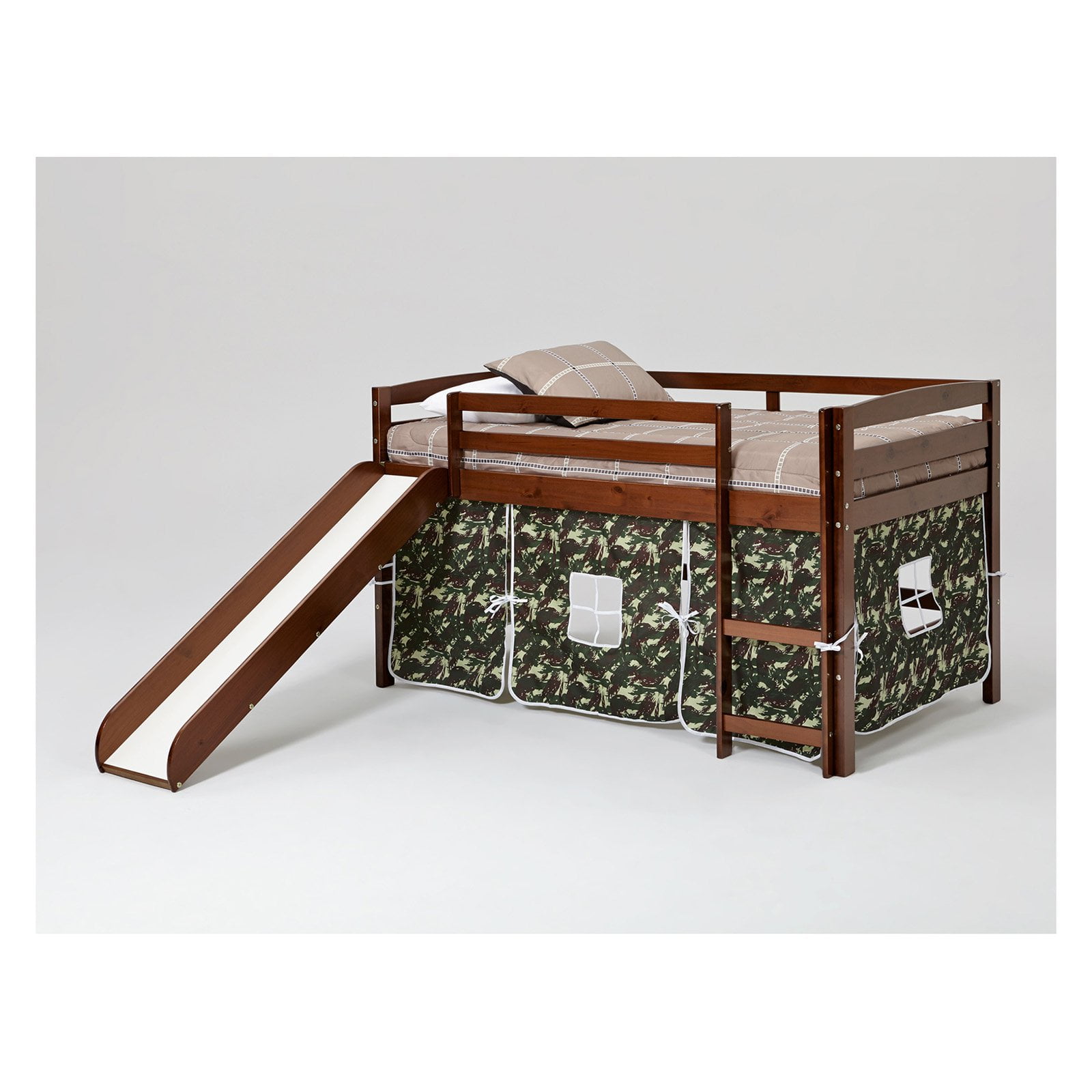 Pine Ridge Tent Twin Loft Bed With Slide Chocolate Com
