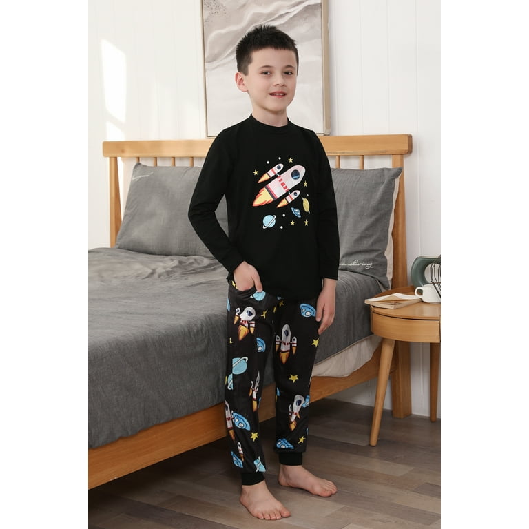 Uniexcosm Boys Pajama Set 2 Piece Sleepwear Loungewear Pjs for Boy Age 6 15