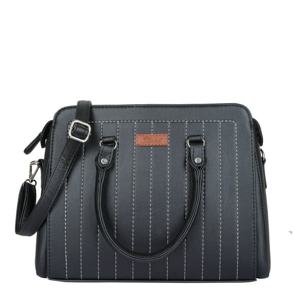 Sishka Black Women’s Handbag – Vegan Leather Crossbody Sling Bag with Top Handle & Adjustable Strap