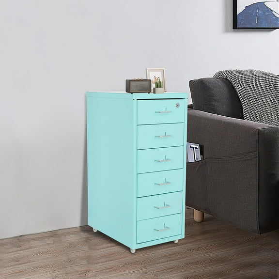 6-Layer Vertical File Cabinet, Metal File Cabinet with Lock, Filing Cabinet