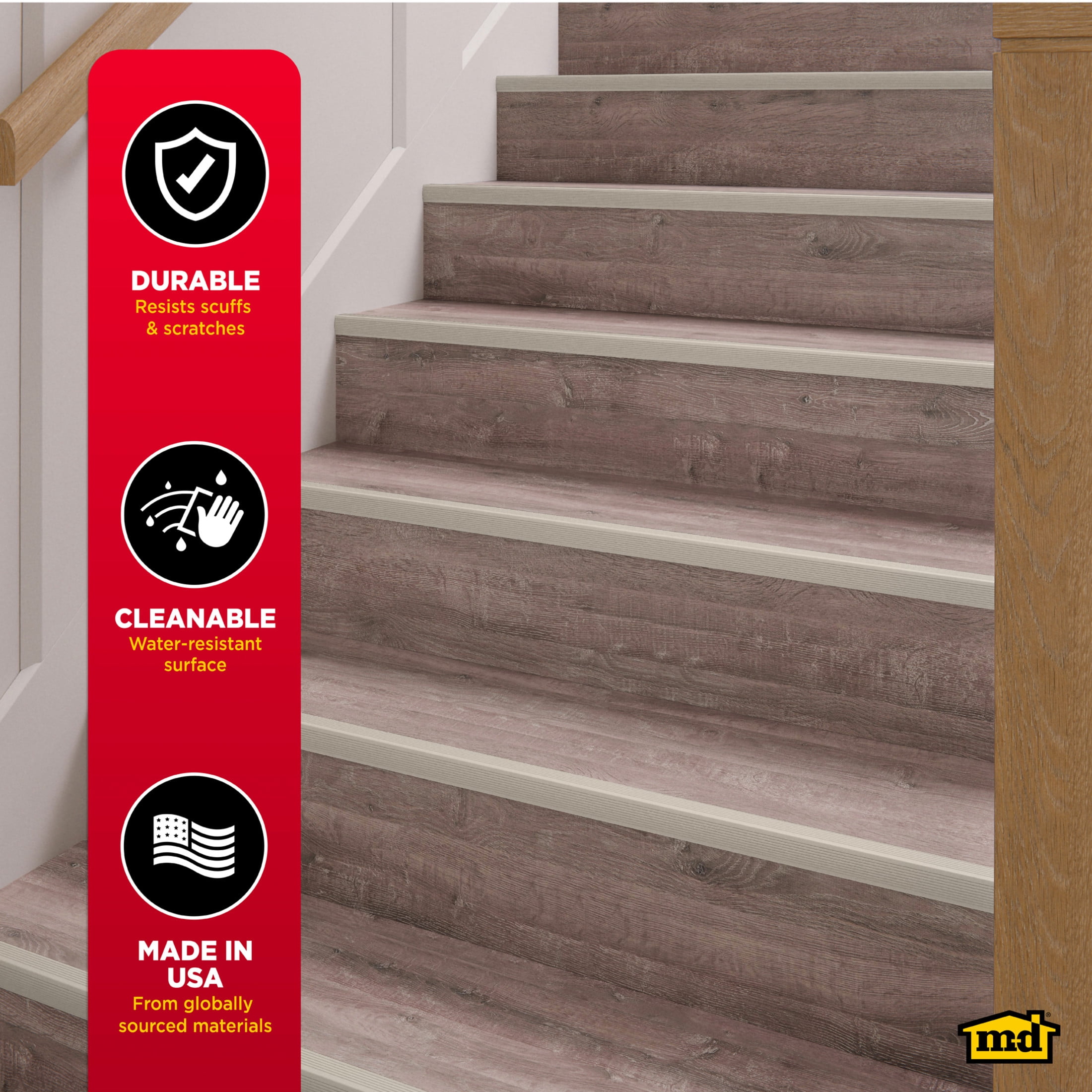 M-D Building Products 43310 36 In. Satin Nickel Aluminum CINCH® Fluted Stair Edging