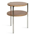 thumbnail image 3 of Kate and Laurel Lamaar Modern Round Side Table, 19 x 19 x 25, Natural Wood and Silver, Chic End Table for Storage and Display, 3 of 9