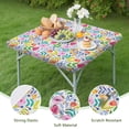 thumbnail image 4 of Pioneer Flower Floral Print Pattern Square Fitted Tablecloth with Elastic Edge,Square Table Cover,Washable Elastic Table Cover for Home Kitchen Party Decor 34"x34", 4 of 6