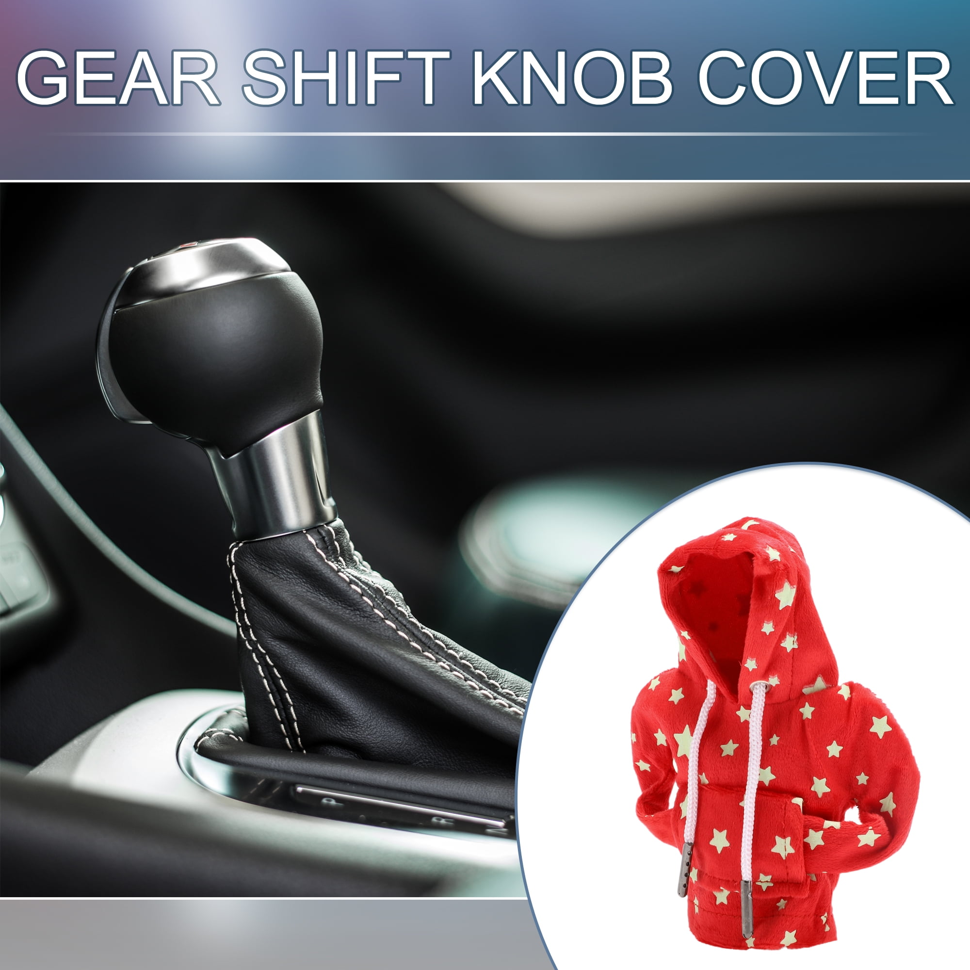 Unique Bargains Universal Shift Knob Cover Star Glow in the Dark for Car RV Truck Red