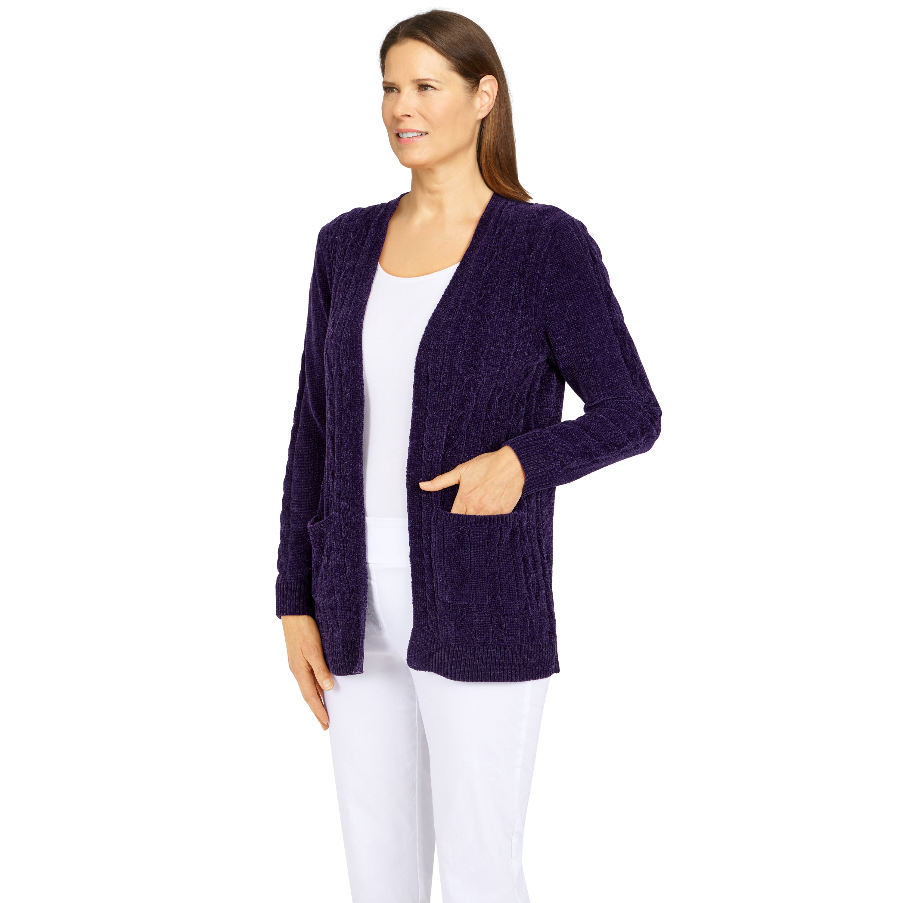 Alfred Dunner Womens Petite Open Front 