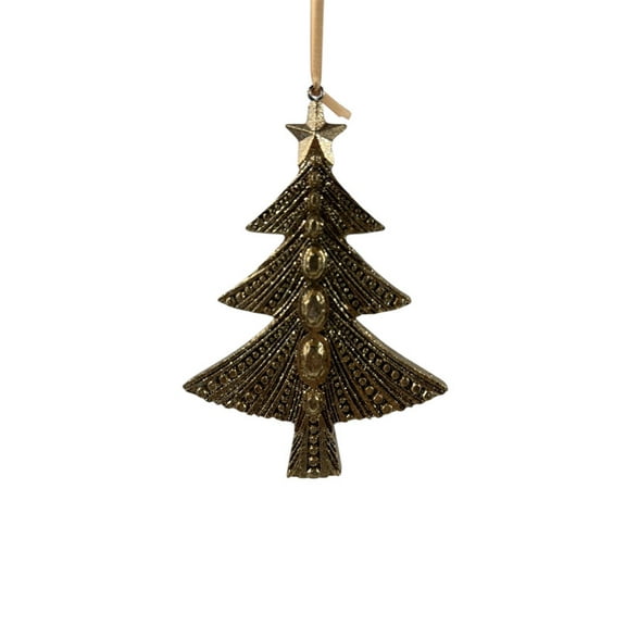 Holiday Sparkle Vintage-Inspired Gold Christmas Tree Ornament