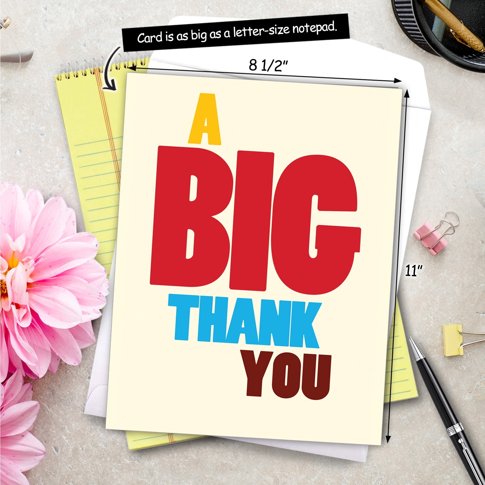 1 Large Funny Thank You Greeting Card (8.5 x 11 Inch) - Big Thank You Thank  You Card J9689 - Walmart.com