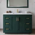 thumbnail image 2 of Wyndham Collection Miranda 48" Carrara&Wood Single Bathroom Vanity in Green/Gold, 2 of 7