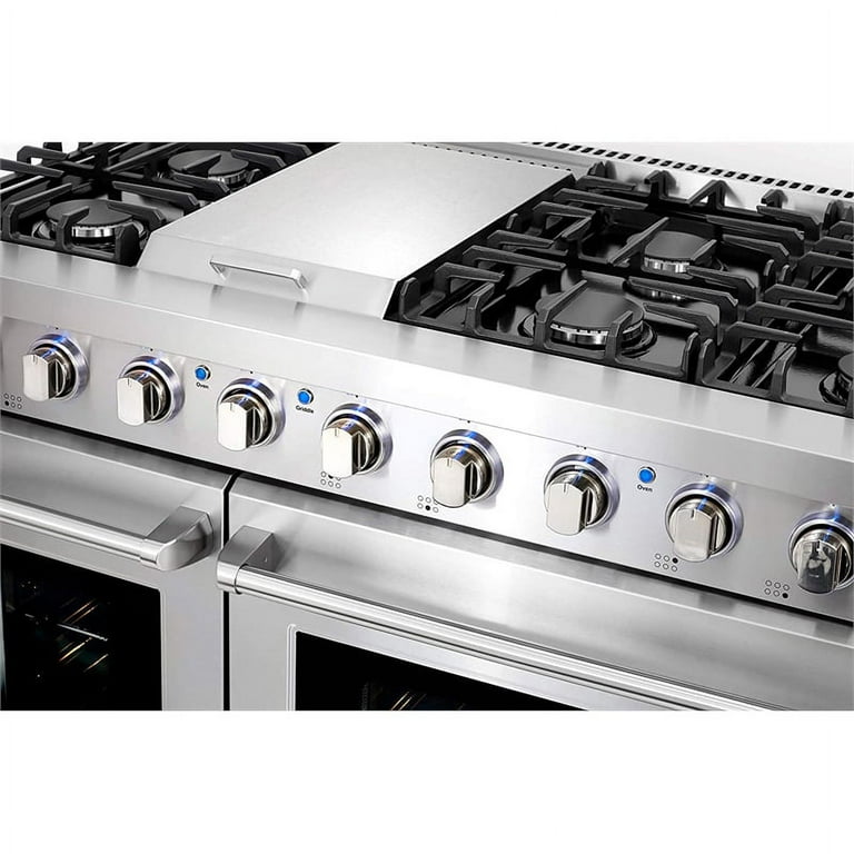 Cosmo COS-2PKG-077 2 Piece Kitchen Appliances Package with COS-EPGR304 30  Inch Freestanding Gas Range and COS-UMC30 30 Inch Under Cabinet Range Hood  in Stainless Steel