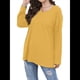 thumbnail image 3 of Blusas de Mujer de Larga con Cuello en V, Túnicas Casuales, Camisas Básicas, Blusas Holgadas Amarillo XXL, 3 of 7