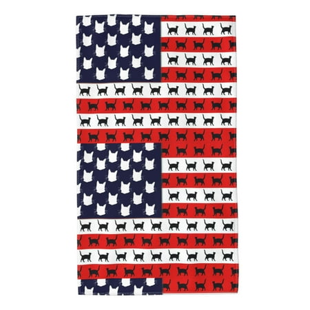 

Home Towels Cat Flag America Absorbent Hanging Hand Towel Small Bath Towel Decorative Kitchen Dish Guest Towel For Spa Gym Hote27.5x16in