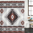 thumbnail image 3 of Shower Curtain Bathroom Set Southwest Aztec Geometric Art Waterproof Fabric Shower Curtains with Grommets&Hooks, Ethnic Tribal Pattern Privacy Bath Curtain for Bathtub 36x72in, 3 of 9