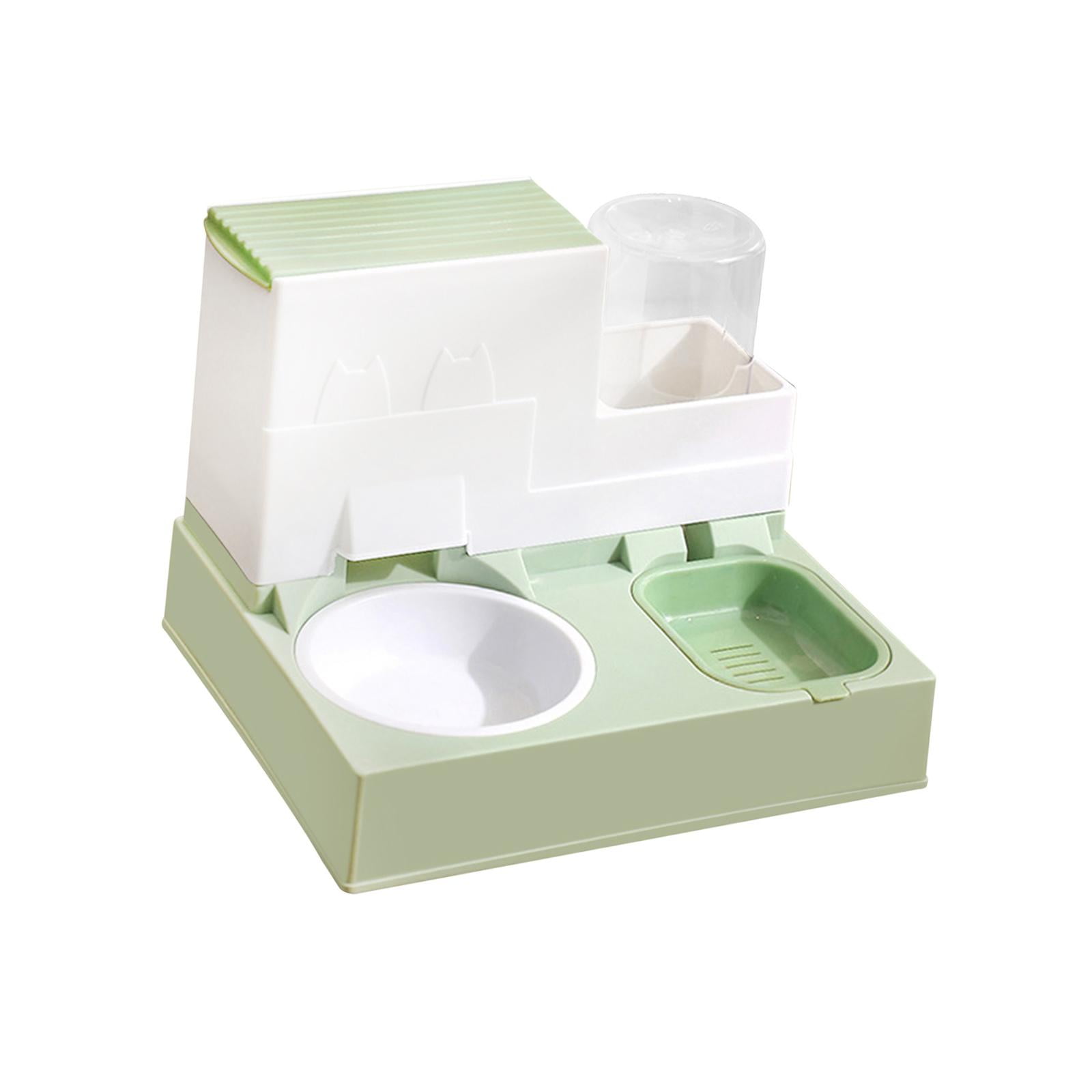 oshhnii 2 in 1 Automatic Cat Feeder Pet Feeder Cat Water Dispenser and Food Bowl Set for Fruit Green