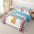 thumbnail image 3 of Erosebridal Ball Monogrammed T Twin Quilt Set for Boys Girls, Cartoon Ice Cream Drip Twin Coverlet Set, 2-Piece, 3 of 7