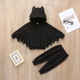 thumbnail image 3 of Actoyo Toddler Boys Girls Halloween Bat Hooded Fleece Jacket Sweater + Pants Outfits Set, 3 of 9