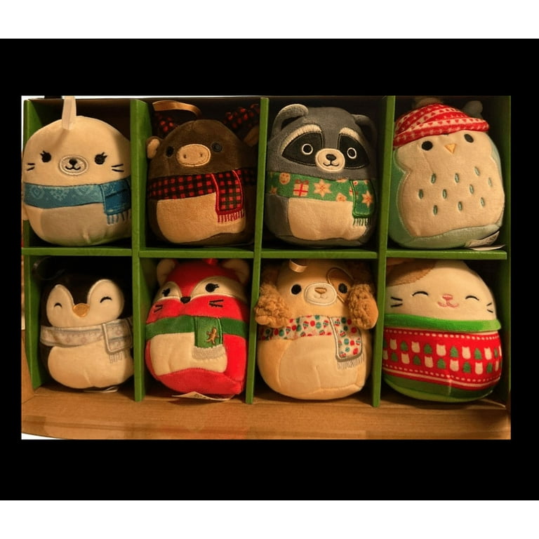 Squishmallows Christmas Ornament Set of 8 Plush 4 Holiday WINTER Collection