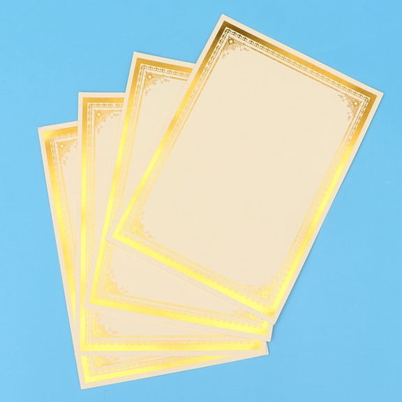 Clispeed 12 Sheets Printable Certificate Paper Golden Paper for Certificate Class Awards