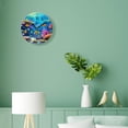 thumbnail image 4 of 12 Inch Wall Clock Battery Operated Silent Clock Decorative for Office, Kitchen, Outdoor, Living Room，Massive Whale The Master of The Oceans Themedround Planet Nature,Blue Orange Cute Art, 4 of 5