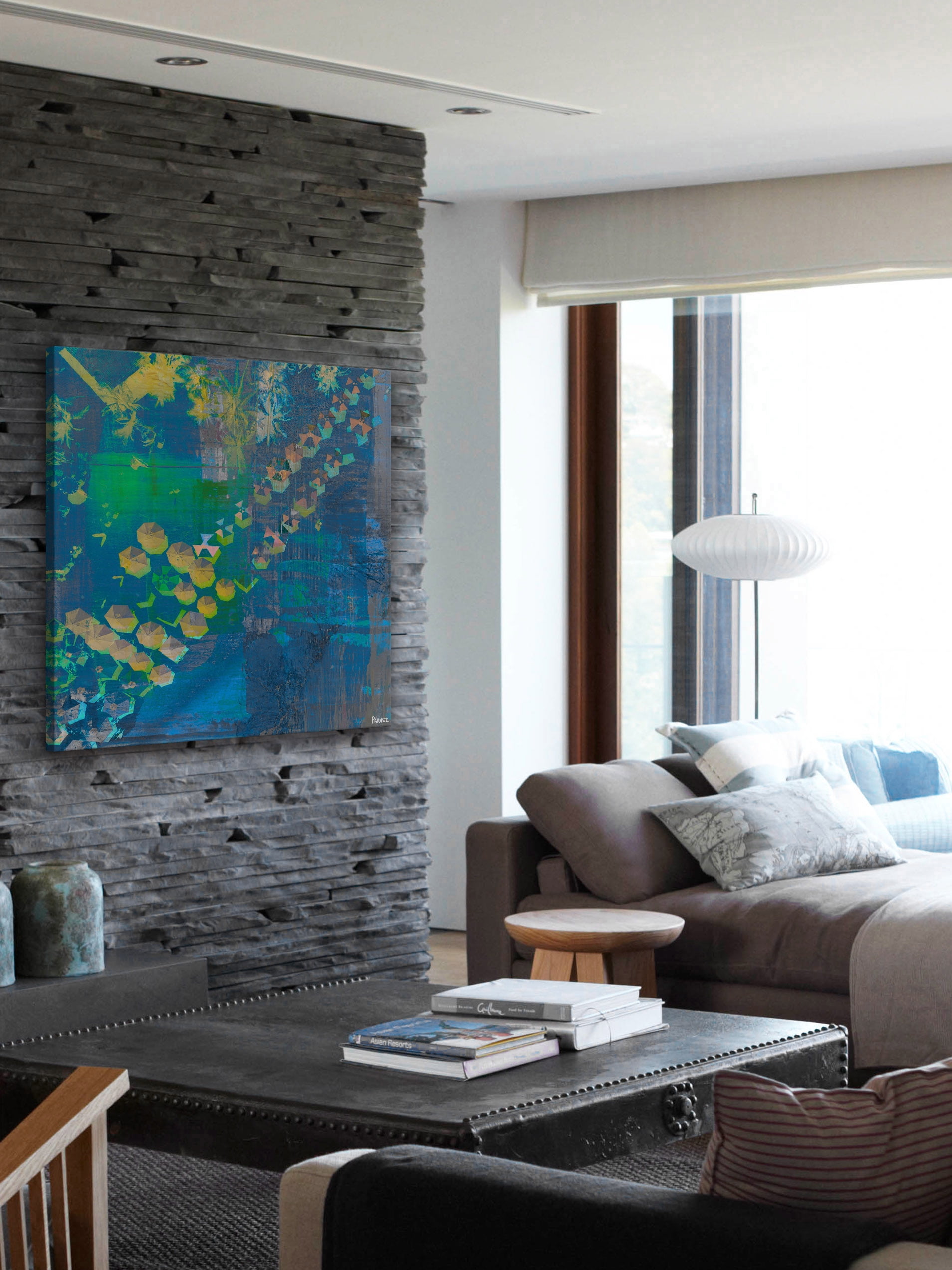 "Superimposed" Painting Print on Wrapped Canvas