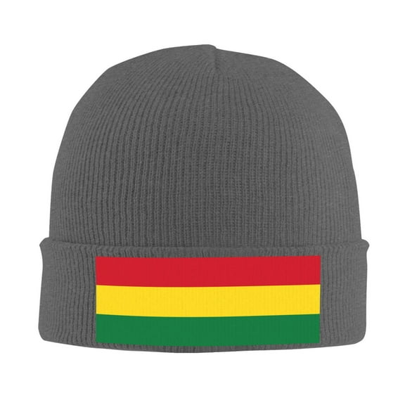 Reggae Flag Beanie Hat Knit Hat Skull Cap for Men Women Winter Hat Deep Heather