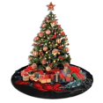thumbnail image 4 of Falda para árbol de Navidad con puntadas, suave y divertida, decoración navideña de granja con cuello para árbol de Navidad de 36", 4 of 4