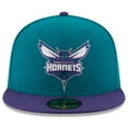 thumbnail image 2 of Men's New Era Teal/Purple Charlotte Hornets Official Team Color 2Tone 59FIFTY Fitted Hat, 2 of 6