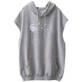 thumbnail image 3 of HUITKMM Chandails d'Automne pour Femmes Grande Taille Mode Sweat à Capuche Lettre Manches Courtes Blouse Ample, 3 of 3