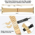 thumbnail image 5 of Fitlink Ultra Thin Metal Wristband Strap for Apple Watch 38/40/41/42/44/45mm, Compatible with Apple Watch Series 7/6/5/4/3/2/1/SE((Gold-42/44/45mm), 5 of 7