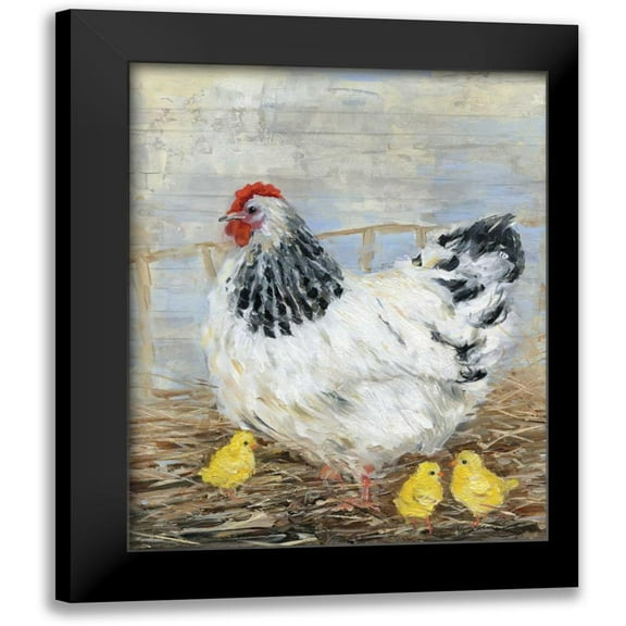 Swatland, Sally 12x14 Black Modern Framed Museum Art Print Titled - Farmhouse Chicken