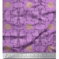 thumbnail image 1 of Soimoi Japan Crepe Satin Fabric Filigree Damask Print Fabric by Yard 42 Inch Wide, 1 of 3
