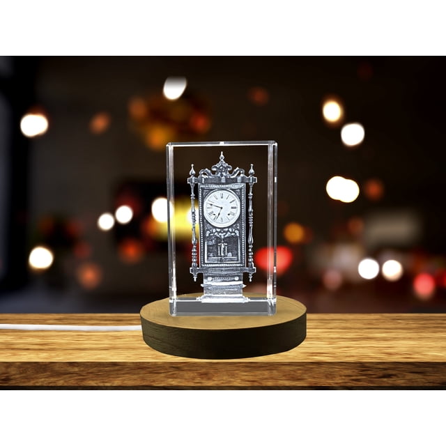 Vintage Mantel Clock Collectible Crystal Sculpture | Timeless Retro Decor Piece