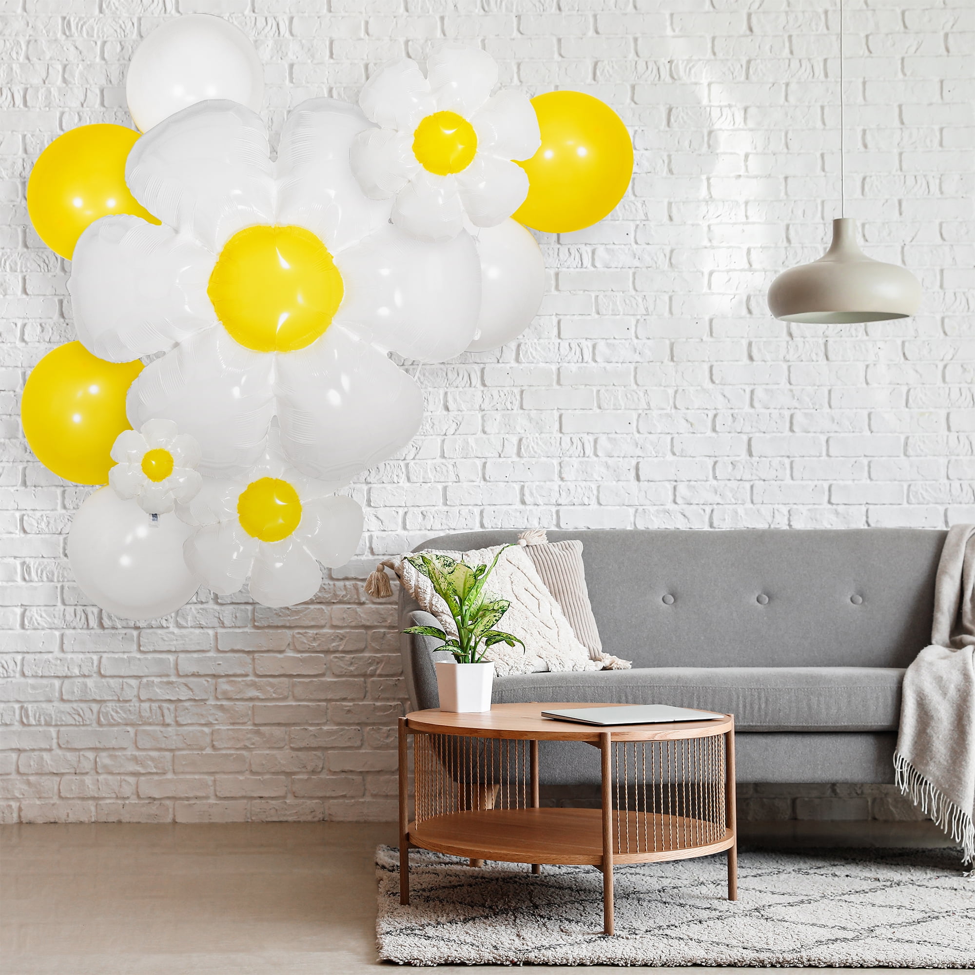 White/Yellow Daisy Balloon Kit, 10 Pieces, by Way To Celebrate