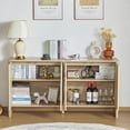 thumbnail image 5 of Sideboard Buffets Cabinet, Modern Accent Storage Cabinet with 4 Fluted Doors and Adjustable Shelves, Wood Credenza Buffet Sideboards, Console Table for Kitchen Dining Living Room Entryway (Natural), 5 of 8