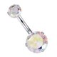 thumbnail image 4 of Rhinestone de material acero Rhinestone Botón de Vientre Zircon Piercings Joyería 3, 4 of 5