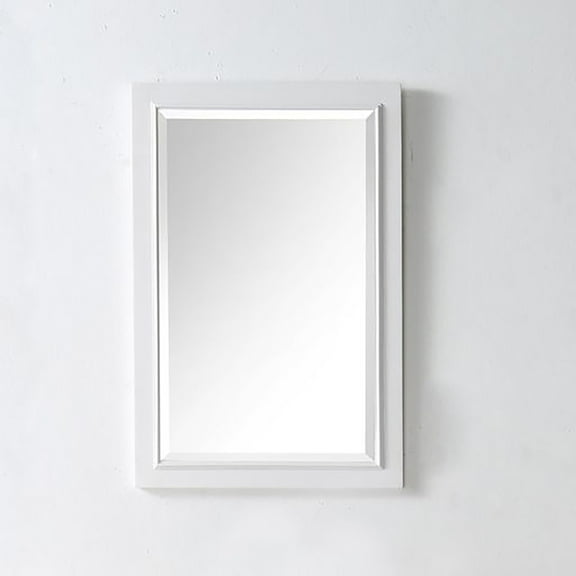 Home Decorative Rectangular Solid Wood 20" X 30" Mirror - White