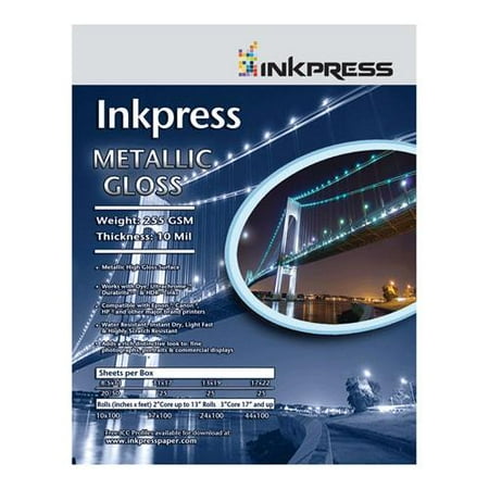 Inkpress Rag Warm Tone Inkjet - Inkpress Metallic Gloss Inkjet Paper, 255 gsm, 10 mil, Metallic Glossy Surface, 5x7