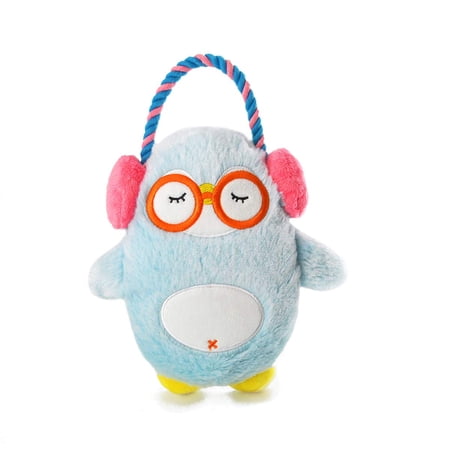 HugSmart Pet &ndash; Melody Bros | Squeaky Plush Rope Tug Dog Toy with Less Stuffing - Penguin