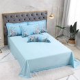 thumbnail image 4 of Juego de cama de algodón egipcio floral azul, 4 of 10
