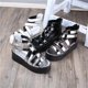 thumbnail image 2 of Sandalias romanas de cuero para mujer, novedad de verano 2022, sandalias informales planas antideslizantes transpirables, zapatos de playa para exteriores, zapatos para mujer 40 Gao Jinjia LED, 2 of 2