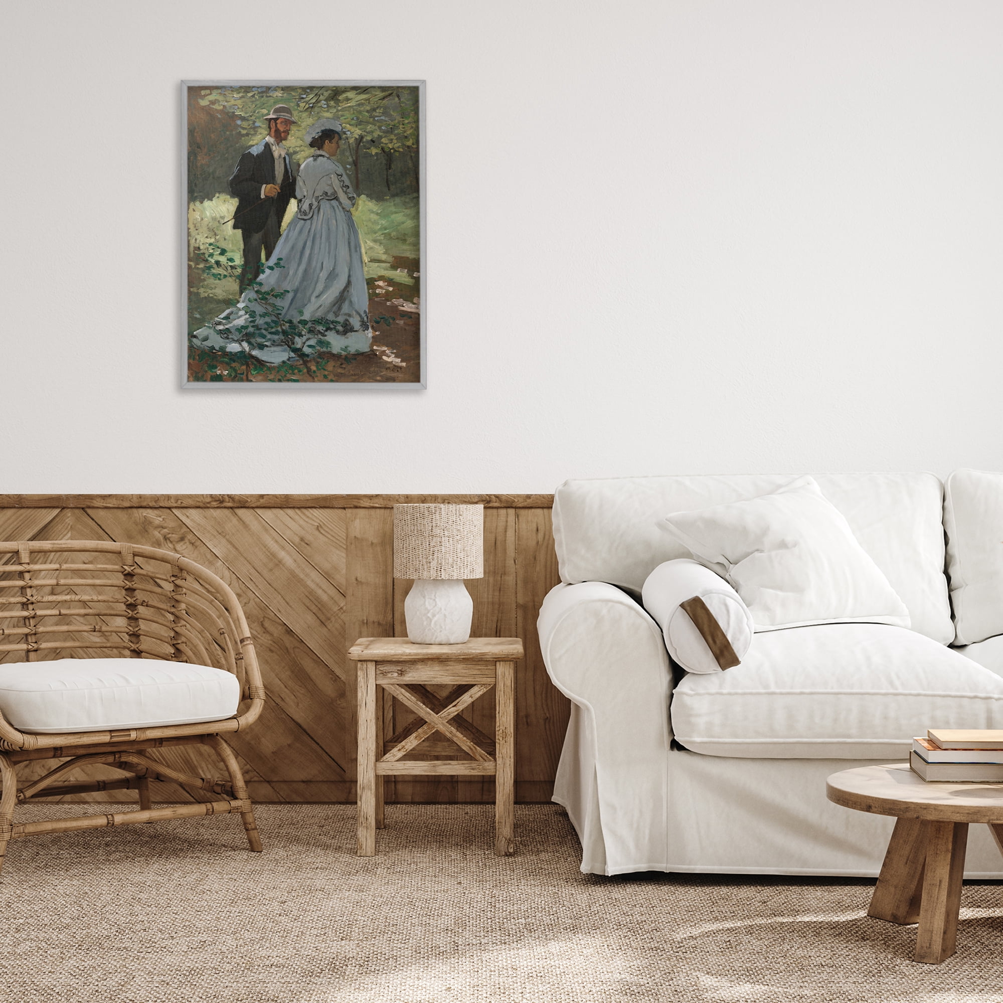 Stupell Industries Bazille & Camille in Nature Gray Framed Giclee Art, design by Tina LeCour