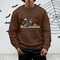thumbnail image 2 of Hoodies for Men Comfort Wash Sweatshirt Cow Sweatshirt Men Athletic Tops Thick Sweatshirts for Cute Fall Halloween Men's Fall And Winter Hoodless Brown L, 2 of 6