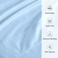thumbnail image 5 of 500-TC Egyptian Cotton Full Round Bed Sheet Set – Fits 80" Diameter Mattress, 15-18" Deep Pocket – Stripe Light Blue, Full 80" Diameter, 5 of 6