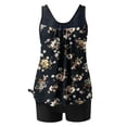 thumbnail image 5 of Sakmal Modest Bathing Suit for Women Black Tankini Swimsuits Floral Tummy Control 2 Piece Swimsuits for Women, 5 of 6