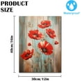 thumbnail image 2 of HFDF Red Flower Wall Art Canvas Rustic Red Flower Pictures Plant Farmhouse Poster Prints Red Vintage Wooden Painting for Living Room Bedroom Home Decorations Ready To Hanges 8x10inch Framed, 2 of 7