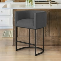 Dycanpo 27"H Modem Bar Stools with Back, Arms and Metal Legsor Home Kitchen, Gray