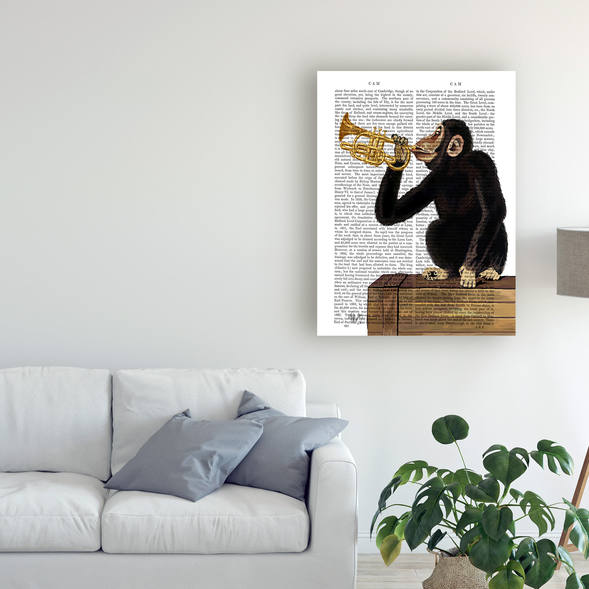 Trademark Fine Art 'Monkey Playing Trumpet' Canvas Art by Fab Funky